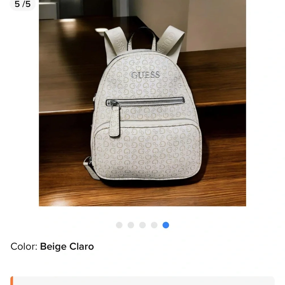 Guess Cream Logo Backpack - Picture 4 of 4